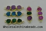 NGC5217 10*30mm druzy agate gemstone connectors wholesale