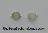 NGC5238 15mm - 16mm coin druzy agate connectors wholesale