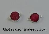 NGC5242 15mm - 16mm coin druzy agate connectors wholesale