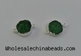 NGC5244 15mm - 16mm coin druzy agate connectors wholesale