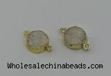 NGC5248 15mm - 16mm coin druzy agate connectors wholesale