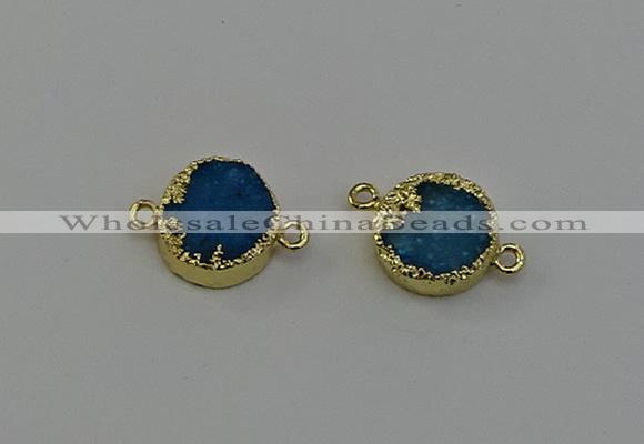 NGC5253 15mm - 16mm coin druzy agate connectors wholesale