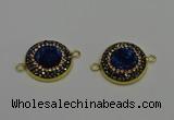 NGC5318 20mm - 22mm coin plated druzy agate connectors