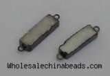 NGC5424 10*30mm - 11*32mm rectangle druzy agate connectors