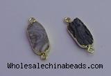 NGC5518 8*20mm - 10*20mm freeform druzy agate connectors