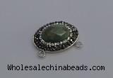 NGC5652 18*25mm faceted oval amazonite gemstone connectors