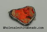 NGC5753 30*35mm - 35*45mm freeform sea sediment jasper connectors