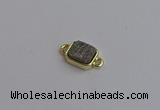 NGC5860 10*12mm rectangle plated druzy agate connectors wholesale