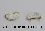 NGC5885 13*26mm moon white howlite turquoise connectors