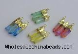 NGC5936 25*28mm - 30*32mm freeform plated white crystal connectors
