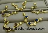 NGC6039 25*35mm plated druzy agate connectors wholesale