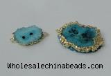 NGC604 15*20mm - 30*35mm freeform druzy agate connectors wholesale