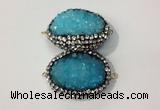 NGC649 20*30mm - 25*35mm freeform druzy agate connectors wholesale