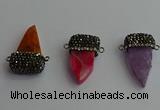 NGC6533 15*30mm - 20*40mm arrowhead agate gemstone connectors