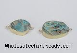 NGC693 25*35mm - 30*40mm freeform ocean agate connectors
