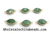 NGC7042 11*15mm faceted oval amazonite connectors