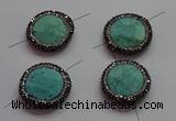 NGC7531 24mm faceted coin turquoise connectors wholesale