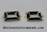 NGC886 30*40mm rectangle black agate connectors wholesale