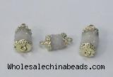 NGC956 10*14mm - 12*20mm tube druzy quartz connectors
