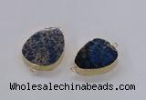 NGC981 15*20mm - 25*30mm flat teardrop sea sediment jasper connectors