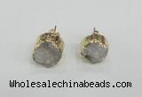 NGE114 12mm - 14mm freeform druzy quartz gemstone earrings