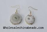NGE120 8*12mm - 12*16mm freeform druzy agate gemstone earrings