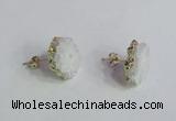 NGE138 12*14mm - 15*18mm freeform druzy agate gemstone earrings