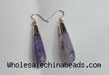 NGE14 10*40mm teardrop agate gemstone earrings wholesale