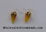 NGE156 11*20mm – 12*22mm cone agate gemstone earrings wholesale