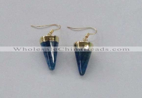NGE157 11*20mm – 12*22mm cone agate gemstone earrings wholesale
