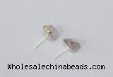 NGE166 4*6mm – 5*8mm freeform rose quartz gemstone earrings