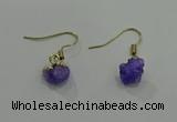 NGE171 5*8mm - 6*10mm nuggets druzy agate earrings wholesale
