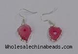 NGE208 18*20mm - 20*25mm freeform druzy agate gemstone earrings