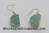 NGE325 10*14mm - 12*16mm freeform druzy agate gemstone earrings