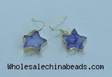 NGE347 14mm - 16mm star druzy agate earrings wholesale