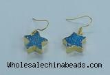 NGE349 14mm - 16mm star druzy agate earrings wholesale