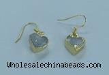 NGE360 10*10mm - 11*11mm heart druzy agate earrings wholesale