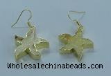 NGE389 20mm - 22mm starfish druzy agate earrings wholesale