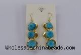 NGE395 10*32mm - 12*38mm druzy agate gemstone earrings