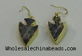 NGE5005 18*25mm - 20*30mm arrowhead labradorite earrings