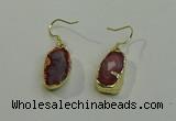 NGE5009 10*22mm - 12*25mm freeform red agate gemstone earrings