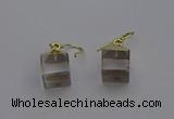 NGE5080 10*15mm cube white crystal gemstone earrings wholesale