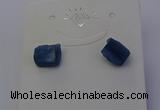 NGE5107 6*10mm nuggets blue kyanite earrings wholesale