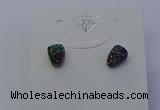 NGE5111 5*8mm freeform plated druzy quartz earrings wholesale