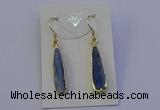 NGE5157 8*25mm flat teardrop blue kyanite earrings wholesale