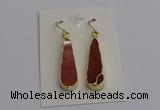 NGE5171 10*28mm - 10*30mm flat teardrop mookaite earrings