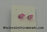NGE5182 5*8mm - 6*10mm nuggets plated druzy quartz earrings