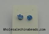 NGE5185 5*8mm - 6*10mm nuggets plated druzy quartz earrings