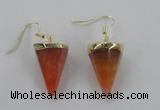 NGE61 14*20mm - 15*22mm cone agate gemstone earrings wholesale