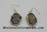 NGE80 18*25mm - 20*25mm freeform druzy agate gemstone earrings